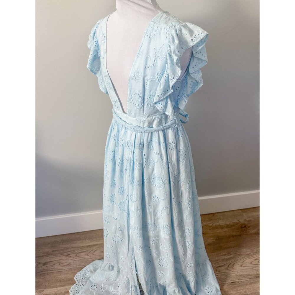 Malibu Bum Baby Blue Eyelet Maxi Dress - Picture 7 of 12